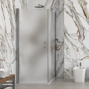 Kamalu - Box doccia 80x80 battente vetro satinato altezza 200h | KS2800FAO