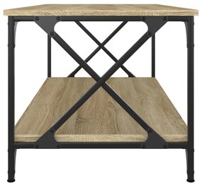 Tavolino Rovere Sonoma 100x50x45 cm Legno Multistrato e Ferro