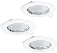 Faretto Ad Incasso Moderno Peneto In Acciaio Bianco 3 Luci Gu10 2,8W