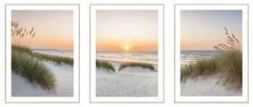 Quadri in set di 3 30x40 cm Sunrise on the Beach