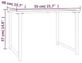 Tavolo da Giardino Antracite 55x40x37 cm Acciaio