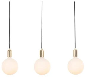 Linear Triple Lampada a Sospensione w/3 Sphere IV Brass/White - Tala
