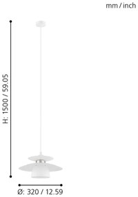 Eglo 98734 - Lampadario a sospensione con filo BRENDA 1xE27/40W/230V