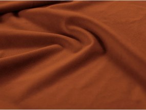 Divano angolare componibile color mattone con rivestimento in velluto Lupine – Micadoni