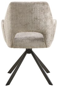 Sedia da pranzo grigio chiaro in imbottito con braccioli Graham – Actona