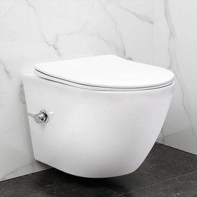 Vaso WC sospeso REA Carlo Lux Rimless con funzione bidet