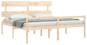 Letto per Anziani con Testiera 200x200 cm in Legno Massello