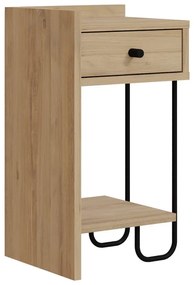 Comodino in rovere con ripiani in colore naturale Mercure - Marckeric