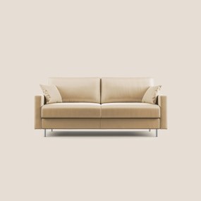 Andromeda divano letto matrimoniale in velluto morbido impermeabile T01 beige