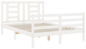 Giroletto con testiera bianco 4ft small double legno massello