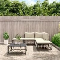 Set Divani da Giardino 6 pz con Cuscini Antracite in Polyrattan 3186758