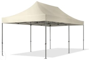 TOOLPORT 3x6m gazebo pieghevole con laterali (finestre panoramiche), PREMIUM acciaio, crema - (600071)