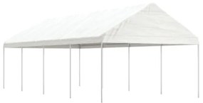 Gazebo con Tetto Bianco 8,92x4,08x3,22 m in Polietilene