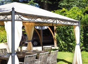 Gazebo da Giardino in Ferro 3X4m Vorghini Iron Sabbia...