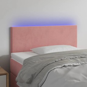 Testiera A Led Rosa 100x5x78/88 Cm İn Velluto /