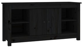 Mobile Porta TV Nero 103x36,5x52 cm in Legno Massello di Pino