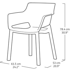 Sedia da giardino in plastica grigio scuro Elisa - Keter