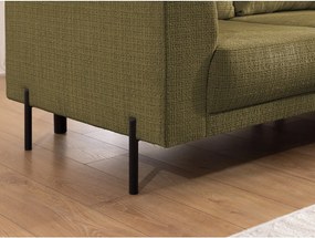 Divano angolare verde (con penisola a destra/a L) con rivestimento in ciniglia Mauris – Ropez