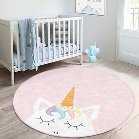 Tappeto rosa per bambini ø 120 cm Comfort - Mila Home