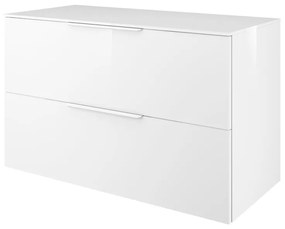 Mobile da bagno sotto lavabo Neo bianco laccato lucido L 105 x H 65 x P 48 cm 2 cassetti, lavabo non incluso