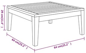 Set Divani Giardino 3 pz Cuscini Bianco Crema in Legno d'Acacia