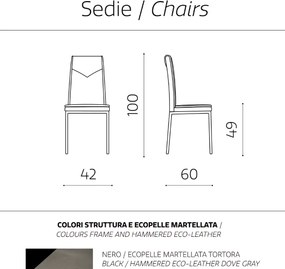 Sedia ecopelle da pranzo Tortora - VIVIENNE 2 sedie