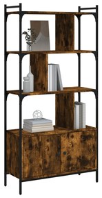 Libreria con ante rovere fumo 76,5x30x154,5cm legno multistrato