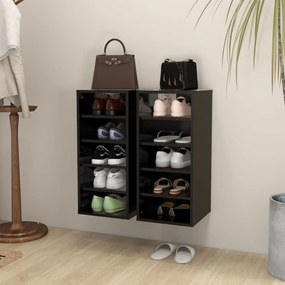 Scarpiere 2 Pz Nere 31,5x35x70 Cm İn Truciolato /