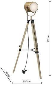 Atmosphera - Lampada con piedistallo EBOR 1xE27/25W/230V pino/ottone