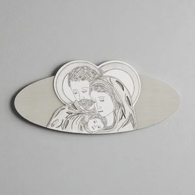 Capezzale ovale Sacra Famiglia 59x119 cm in legno laminato Modello 1