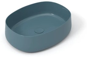 Lavabo da appoggio OLYMPIA CERAMICA ovale piletta non inclusa in ceramica L 50 x H 15 x P 40 cm petrolio piletta non inclusa