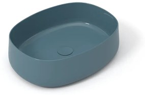 Lavabo da appoggio ovale in ceramica L 50 x H 15 x P 40 cm petrolio