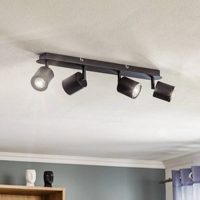 Luminex Faretto da soffitto Modo in metallo, nero, 4 luci