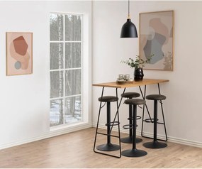 Sedia da bar grigia in imbottito con altezza regolabile (altezza della seduta 62 cm) Finch – Actona