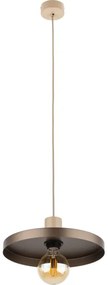 Lampadario a sospensione con filo SILA 1xE27/15W/230V diametro 30 cm marrone/beige