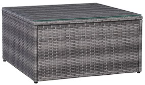 Set divani da giardino 5 pz con cuscini in polyrattan grigio