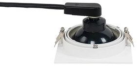 Faretto da incasso quadrato bianco orientabile - Chuck 111