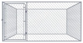 Recinto per Cani da Esterno in Acciaio Zincato 2x2x1 m