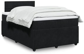 Giroletto A Molle Con Materasso Nero 120x190 Cm İn Velluto /