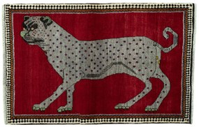 Gabbeh Tappeto 100 x 150 Rosso (Iran) Annodato A Mano