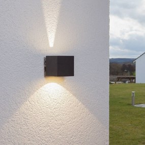 Applique da esterni a LED JARNO Lucande, Nero, Alluminio, Moderno, Applique LED da esterni