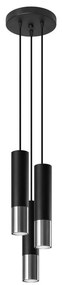 Sollux SL.0943 - Lampadario a sospensione con filo LOOPEZ 3xGU10/10W/230V arrotondato nero/cromo