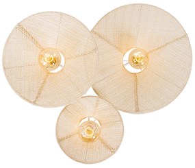 Applique da parete di design bianca con tessuto 3 luci - Jane