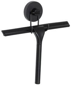 WENKO 24731100-Raschietto per doccia VACUUM-LOC rotondo nero 24,5x25 cm