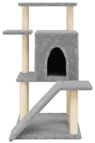 Albero per gatti con tiragraffi in sisal grigio chiaro 97 cm