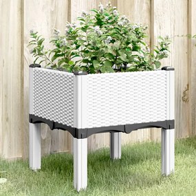Fioriera Da Giardino Con Gambe Bianco 40x40x42 Cm İn Pp /