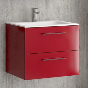 Composizione mobile lavabo bagno 60 cm, specchio contenitore e 2 pensili EL-60C - KAMALU