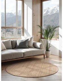 Tappeto rotondo di colore naturale in iuta ø 200 cm Bouclé Jaipur – Hanse Home