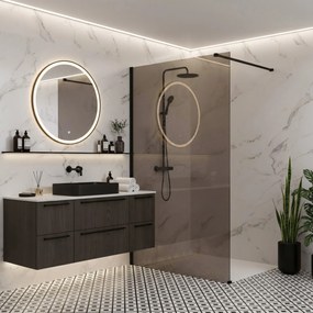 Parete doccia Rea Flexi Brown / Black 90