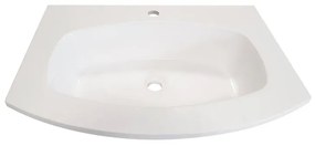 Lavabo a incasso rettangolare Armonia L 70 x H 14 x P 46 cm in resina bianco lucido